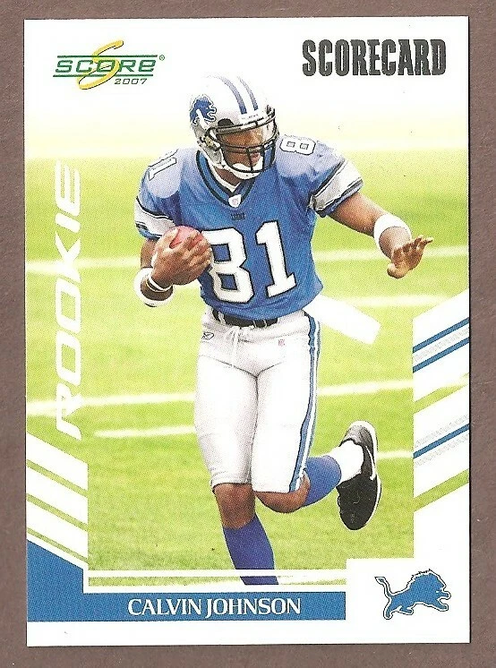 2007 Score Scorecard #351- Calvin Johnson Rookie #'d to 750! - Image 1 of 1