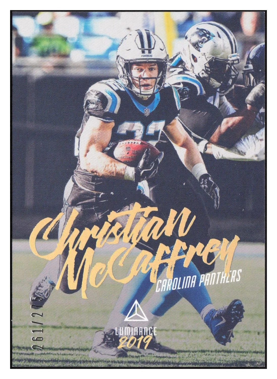 2019 Panini Luminance Gold Christian McCaffrey #81 #261/275 Carolina Panthers