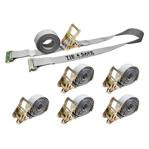 6 Pack 2" X 16' E-Track Ratchet Tie Down Strap Truck Trailer Enclosed Cargo Van - Picture 1 of 7