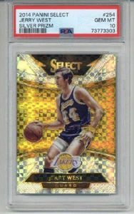 2014 PANINI SELECT SILVER PRIZM #254 JERRY WEST LAKERS PSA 10 LOW POP VERY RARE - Picture 1 of 2