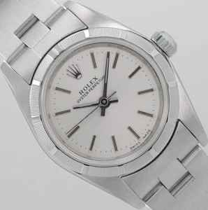 Rolex Ladies Oyster Perpetual Steel Silver Dial Engine-Turned Oyster Band 76030 - Picture 1 of 11