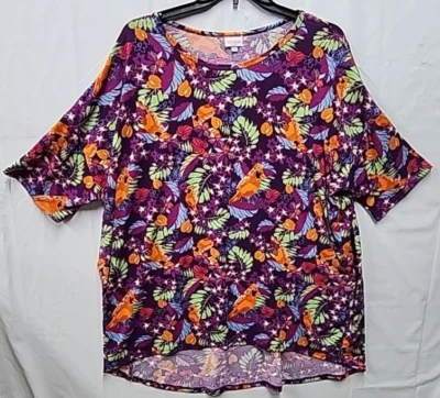 Top Luluroe Manga Corta Pájaro/Floral (Cardinal) Talla 3XL ¡USADO EN EXCELENTE ESTADO!! Foto 1 de 4