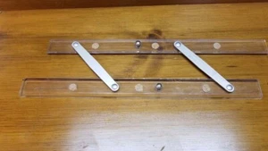 C-Thru Ruler Company Folding Parallel Rule 15" Clear Acrylic Adjustable - Picture 1 of 4