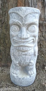 Smiling tiki statue mold 1/8th " poly plastic mold concrete mould 16" x 7" x 4" - Picture 1 of 3