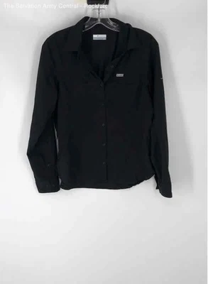 Camisa Columbia para mujer negra manga larga calce regular abotonada talla pequeña Foto 1 de 4