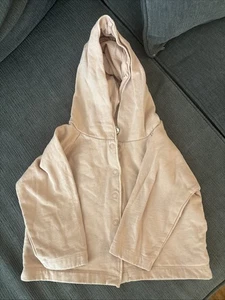 ORGANIC GRAY LABEL GIRLS HOODIE HOODED CARDIGAN SWEATSHIRT SNAPS SIZE 12-18 MO - Picture 1 of 5