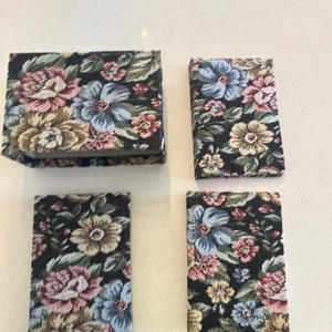 vintage floral tapestry photo album set with a matching storage box. - Picture 1 of 6