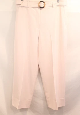 Club Monaco Pants Wool Blend Dressy Womens size 12 Pale Pink Belted Wide Leg - Image 1 of 4