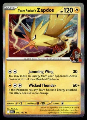 TEAM ROCKET'S ZAPDOS 070/182 RARE DESTINED RIVALS POKEMON - Image 1 of 4
