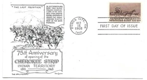 1968 FDC CHEROKEE STRIP, DAY LOWRY - Picture 1 of 1