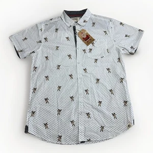 FREE PLANET Herren Hemd Rentier Weihnachten Large Button Down Freizeit NEU mit Etikett! - Bild 1 von 9