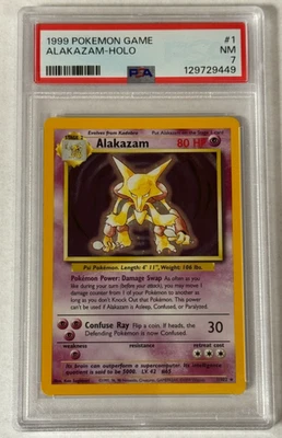 Alakazam Holo Rare PSA 7 NM 1999 Pokemon Base Set Unlimited #1/102 - Image 1 of 2