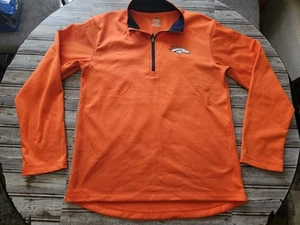 Denver Broncos NFL Men’s M 1/4 Zip Orange Pullover Majestic Thermabase Used - Picture 1 of 6