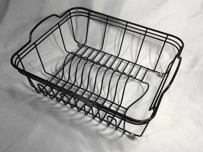 Rubbermaid Black Wire Dish Drainer Drying Rack With Clear Rubber Feet -Preowned - Изображение 1 из 4