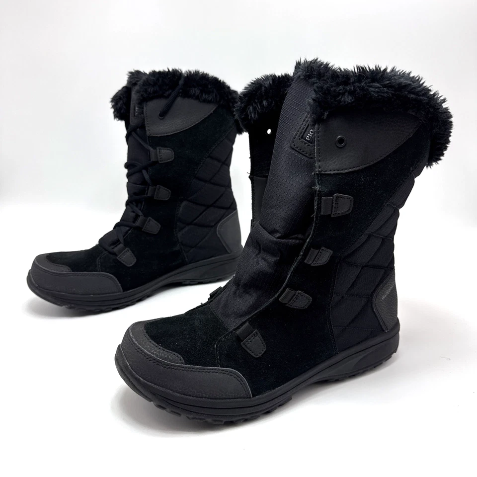 Columbia Ice Maiden II BK1581-011 botas de nieve negras para mujer talla 12 piel sintética Foto 1 de 4