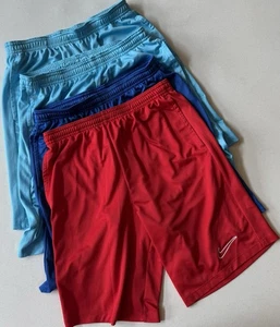 Lot Of 4 Nike Dri-Fit Boys XL Trophy Training Shorts 1 Red 1 Blue 2 Aqua - Picture 1 of 15