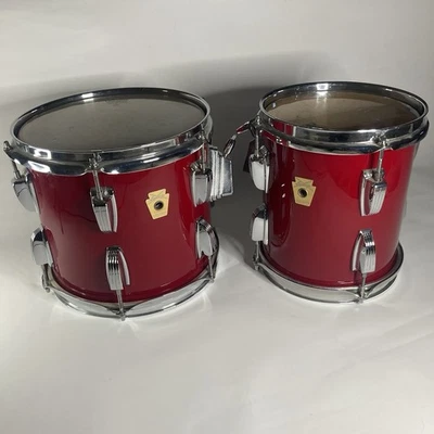 Ludwig 8" and 10" Power Tom's 80s era in Red Fury Very Good Condition - Image 1 of 4