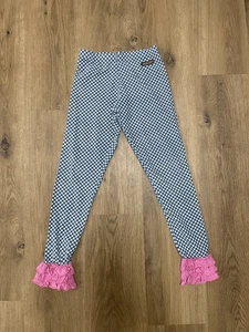 Matilda Jane STRIKE A POSE Leggings Girls Size 10 Blue Lattice - Picture 1 of 8