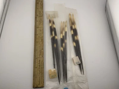 VINTAGE FISHING TACKLE PORCUPINE QUILL BOBBERS /FLOATS TOTAL OF 9 LOOK 👀✅👀✅ - Image 1 of 4