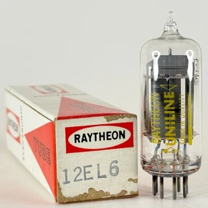 (1) Tubo Raytheon 12EL6 testato con scatola codice IO4 doppio diodo High Mu Triode (c) - Foto 1 di 7