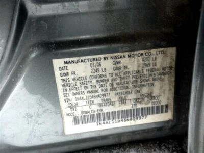 Used Power Steering Pump fits: 2006 Nissan Altima 2.5L 4 cylinder Grade A Foto 1 de 4