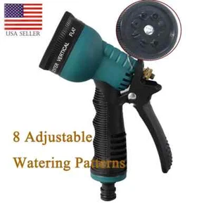 Garden Hose Nozzle Spray Nozzle Heavy Duty High Pressure Leak Proof 8-Pattern US - Picture 1 of 6