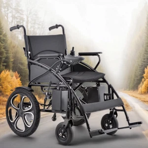 Black Electric Wheelchair Long Range Lithium Power Motorised Foldable Load 130KG - Picture 1 of 14