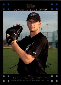 2007 Topps Toronto Blue Jays Baseball Card #334 A.J. Burnett