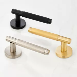 Manijas de palanca de puerta internas moleteadas de latón dorado, plateado, oro antiguo y negro - Imagen 1 de 13