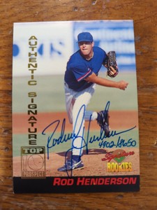1994 Signature Rookies Signatures /8650 Rod Henderson #6 Rookie Auto RC