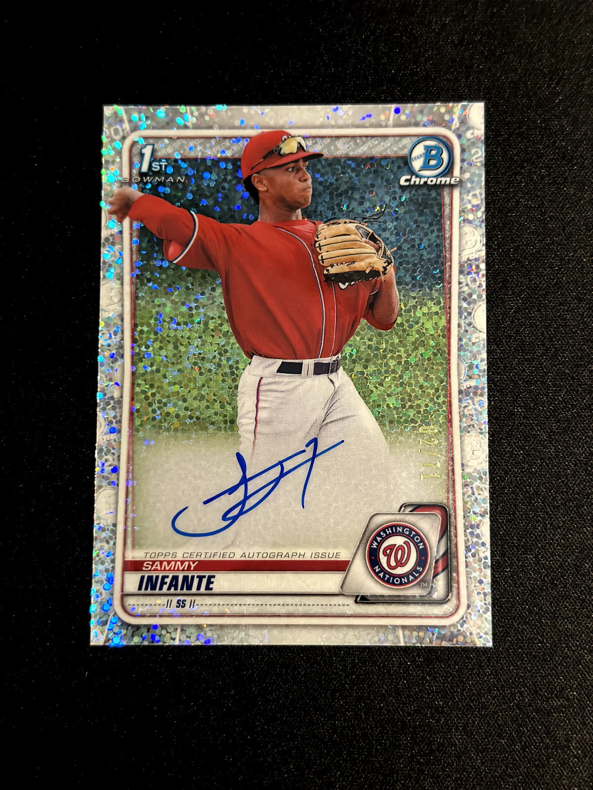 Sammy Infante Sparkle Refractor Auto /71 2020 Bowman Chrome 1st Draft #CDA-SI RC