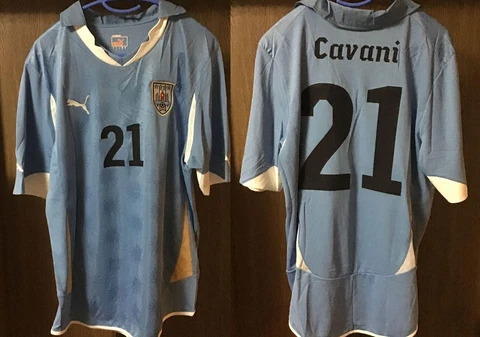 CAVANI #21 URUGUAY 2010  HOME Jersey Camiseta  Futbol Shirt Puma Skyblue Cover