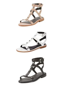 Rebecca Minkoff Damen-Sandalen aus sandigem Leder mit Nieten $ 125 Neu im Karton - Bild 1 von 25