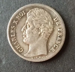 France -  Charles X - Très Jolie Monnaie en Argent de 1/2 Franc 1829 A - Patine - Picture 1 of 2