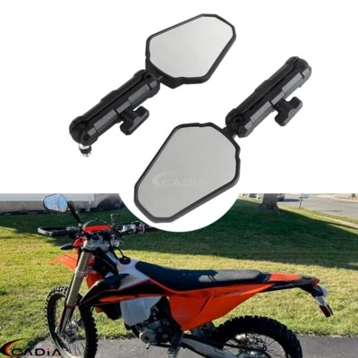 Universal Rear View Side Mirrors For Honda Yamaha ATV Dirt Bike Street Off-Road - Image 1 of 4