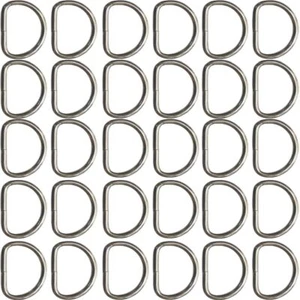 30 Pack 1 Inch Stainless Steel Welded D-Rings for Hand Bags Ring Dog Leashes - Picture 1 of 4