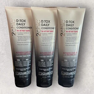 3 x Giovanni 2Chic D:Tox Daily Conditioner Charcoal & Volcanic Ash, 8.5oz EA - Picture 1 of 3