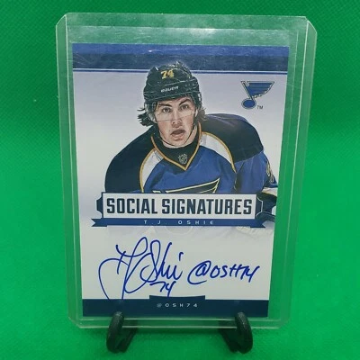 2013-14 Panini TJ Oshie SOCIAL SIGNATURES ON-CARD AUTO #SS-TJ RARE - Image 1 of 2