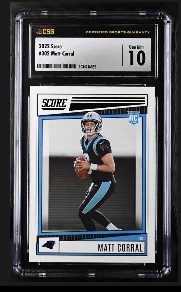 2022 score football matt corral RC Graded 10 Gem Mint Panthers rookie card - Image 1 of 2