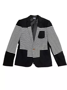 Jean Paul Gaultier marineblauweiß gestreifte Blazerjacke Größe 38/M - Bild 1 von 4