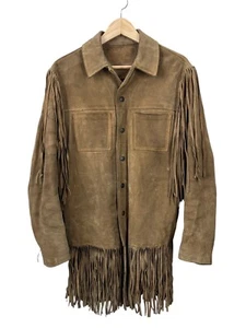 Vintage Ibex Brown Fringe Leather Jacket S/M Western Cowboy Rockabilly - Picture 1 of 7