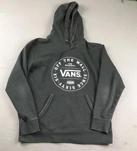 Vans Hoodie Mens Medium Black Off The Wall Hooded Sweatshirt Pullover - Picture 1 of 10