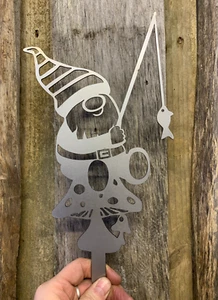 GNOME PLANTA DE PESCA MACETA DE JARDÍN ESTACA DE ACERO DECORACIÓN DE PICOS REGALO - Imagen 1 de 3