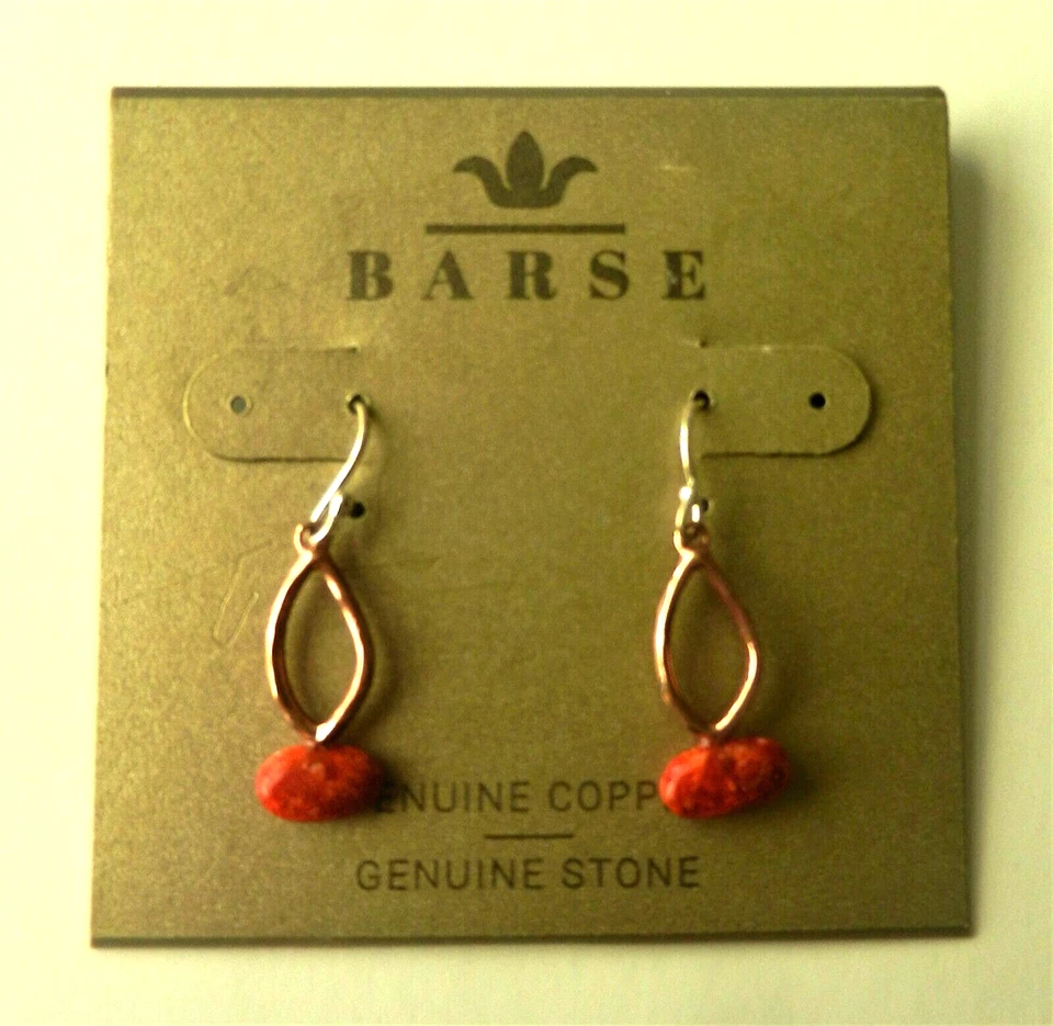 Pendientes de Howlita Roja y Cobre Genuino Barse Precio de venta sugerido por el fabricante 28 USD Foto 1 de 1