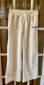 CONVERSE GIRLS' WHITE RIBBED FLEECE PANTS/LOUNGE PANTS, SIZE L (12/13 YRS) - Picture 1 of 3