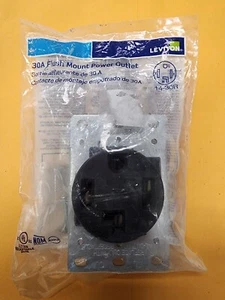 Leviton Flush Mount Power Outlet Dryer Receptacle 278-S00 4-Wire 30-Amp 125/250V - Picture 1 of 5