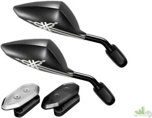 2 SPECCHIETTI PICCOLI YAMAHA TMAX T-MAX 2008 CUPOLINO CARENA NERO DIAPASON - Foto 1 di 2