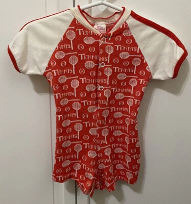 Vintage Buster Brown Baby Romper TENNIS RACKETS 12 Months 19-21 LBS - Image 1 of 4