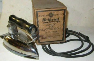 Early General Electric Hotpoint Calrod Model "R" 6 Lb Electric Iron 139F61 Box - Image 1 of 4