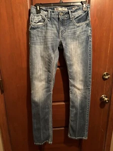 BKE Buckle Denim Jeans Aaron Blue Jeans tagged 32L actual 34X34 Pristine cond - Picture 1 of 4
